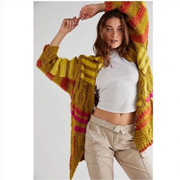 Free People Day's Dawn Chunky Cardigan Size XS/S